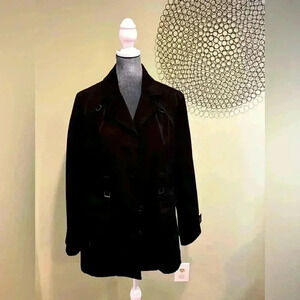 Fleet Street Black Lined Rain Coat - size Large